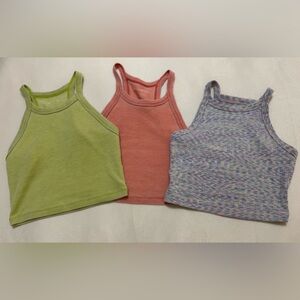 American Eagle Multicolor Ribbed Cropped Tank Tops
